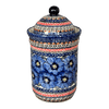 Polish Pottery Zaklady 1 Liter Container (Bloomin' Sky) | Y1243-ART148 at PolishPotteryOutlet.com