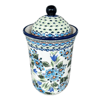 A picture of a Polish Pottery Zaklady 2 Liter Container (Julie's Garden) | Y1244-ART165 as shown at PolishPotteryOutlet.com/products/2-liter-container-julies-garden-y1244-art165
