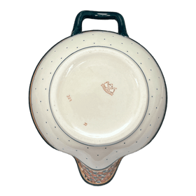 Polish Pottery Zaklady 1.25 Quart Batter Bowl (Orange Wreath) | Y1252-DU52 Additional Image at PolishPotteryOutlet.com