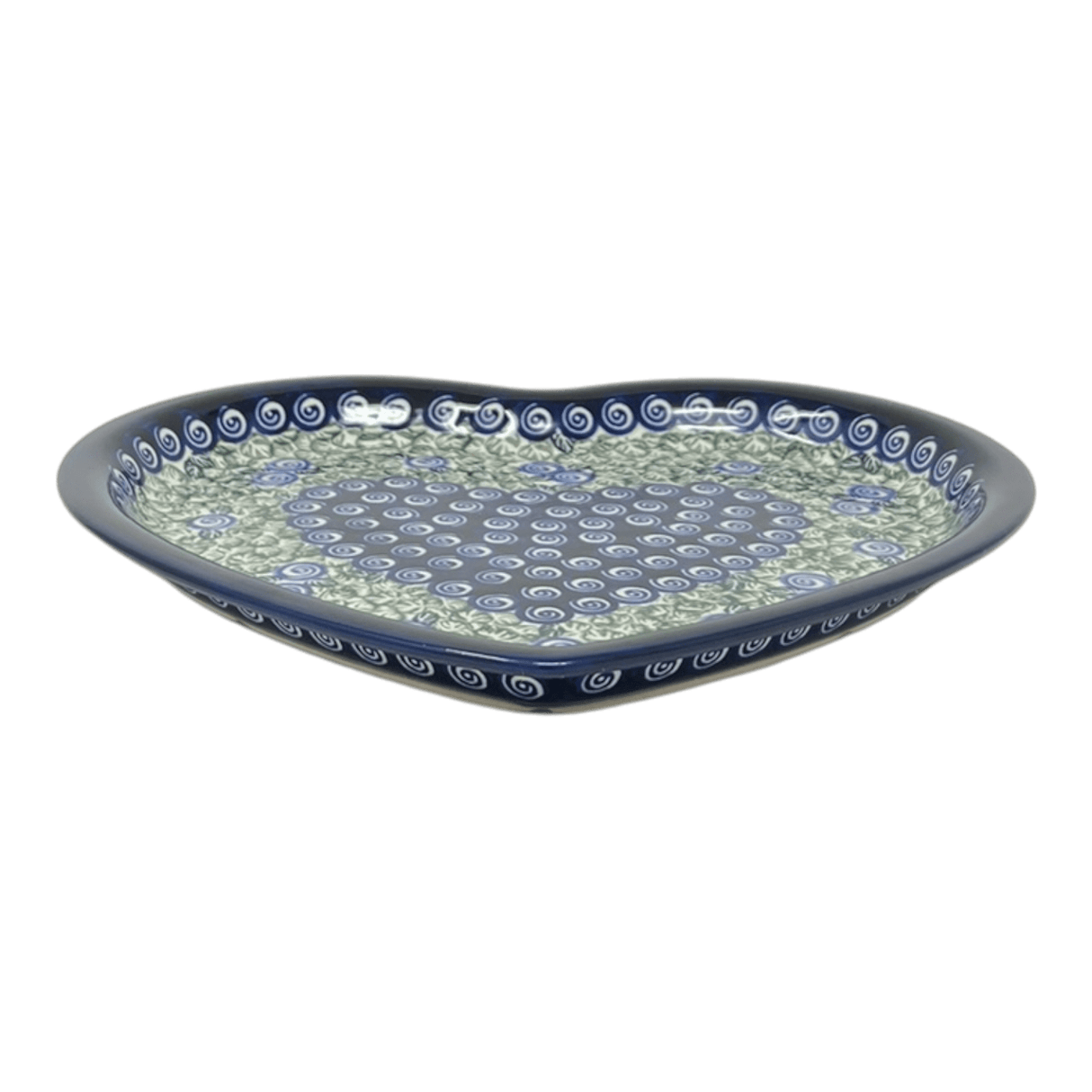 Plate, Heart-Shaped, 11" x 10" in "Spring Swirl" by Zaklady | Y1254A-A1073A