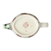 A picture of a Polish Pottery Zaklady 16 oz. Gravy Boat (Raspberry Delight) | Y1258-D1170 as shown at PolishPotteryOutlet.com/products/gravy-boat-raspberry-delight-y1258-d1170
