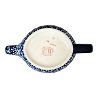 A picture of a Polish Pottery Zaklady 16 oz. Gravy Boat (Mosaic Blues) | Y1258-D910 as shown at PolishPotteryOutlet.com/products/gravy-boat-mosaic-blues-y1258-d910