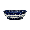 Polish Pottery Zaklady Deep 9.5" Scalloped Bowl (Petite Floral Peacock) | Y1279A-A166A at PolishPotteryOutlet.com