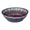 Polish Pottery Zaklady Deep 9.5" Scalloped Bowl (Exotic Reds) | Y1279A-ART150 at PolishPotteryOutlet.com
