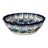 Polish Pottery Zaklady Deep 9.5" Scalloped Bowl (Pansies in Bloom) | Y1279A-ART277 at PolishPotteryOutlet.com