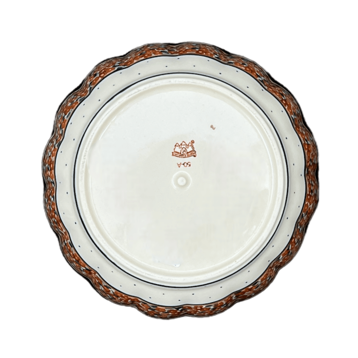 Bowl, Round, Scalloped, Deep, 9.5" in "Orange Wreath" by Zaklady | Y1279A-DU52