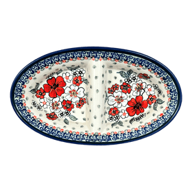 Polish Pottery Zaklady 11.75" x 7" Dual Dish (Cosmic Cosmos) | Y1280A-ART326 Additional Image at PolishPotteryOutlet.com