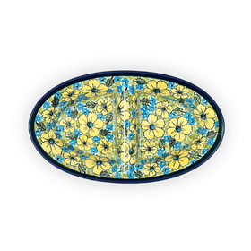 Polish Pottery Zaklady 11.75" x 7" Dual Dish (Sunny Meadow) | Y1280A-ART332 Additional Image at PolishPotteryOutlet.com