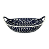 Polish Pottery Zaklady 15" Bowl With Handles (Peacock Burst) | Y1348A-D487 at PolishPotteryOutlet.com