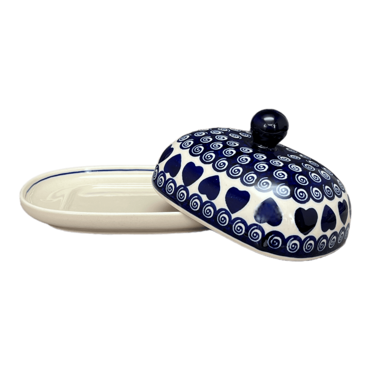 Butter Dish, Large, 6" x 8" in "Swirling Hearts" by Zaklady | Y1394-D467