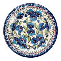 A picture of a Polish Pottery Zaklady Soup Plate (Pansies in Bloom) | Y1419A-ART277 as shown at PolishPotteryOutlet.com/products/soup-plate-pansies-in-bloom-y1419a-art277