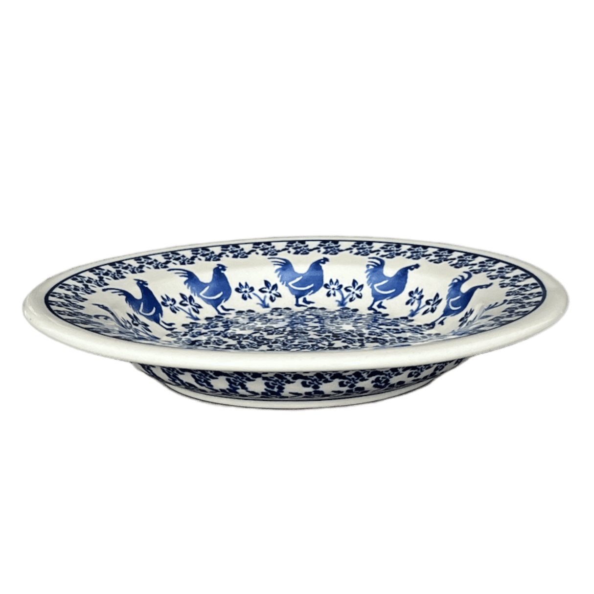 Plate, Round, Soup, 9.25" in "Rooster Blues" by Zaklady | Y1419A-D1149