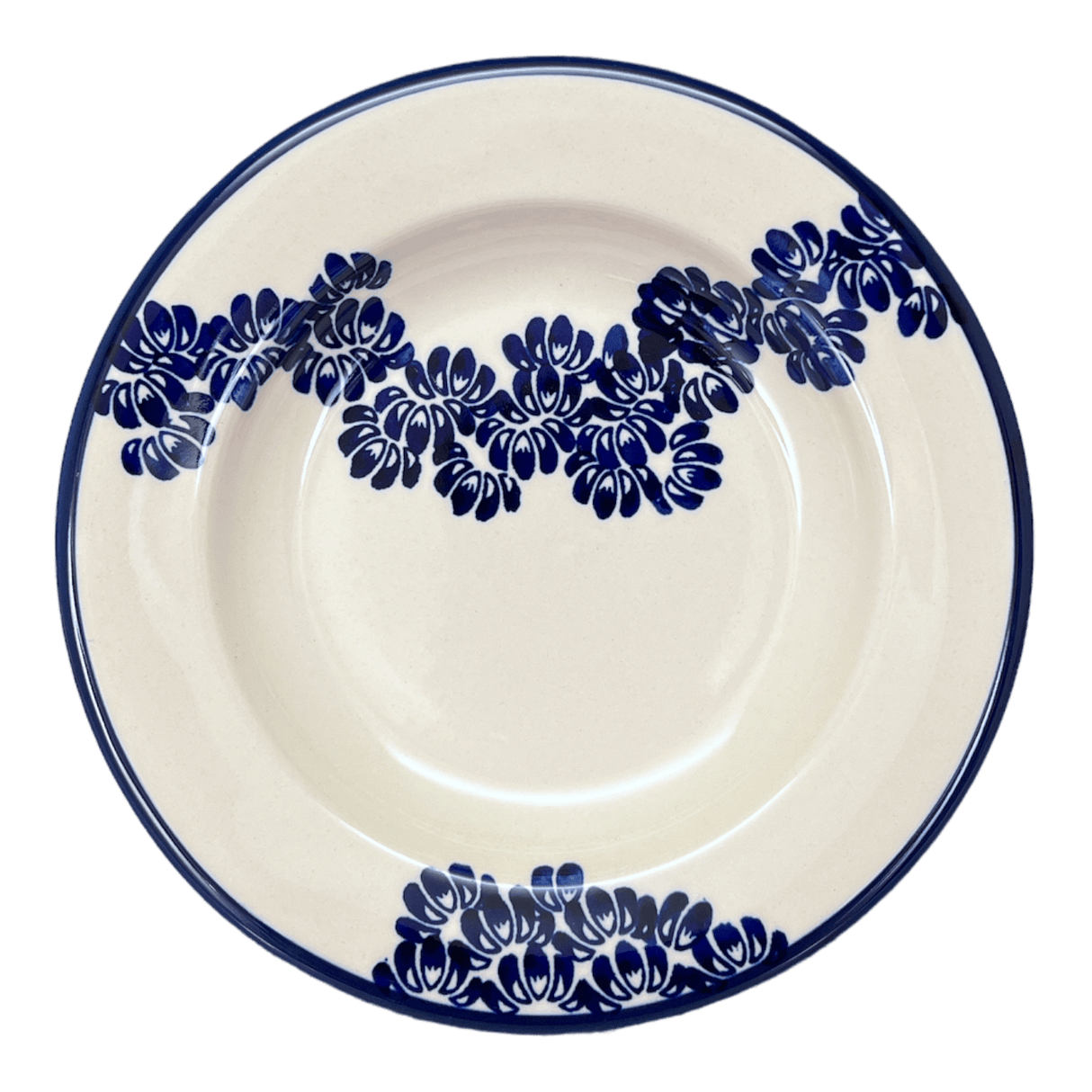 Plate, Round, Soup, 9.25" in "Blue Floral Vines" by Zaklady | Y1419A-D1210A