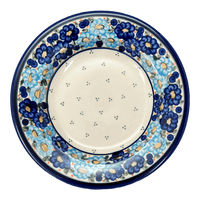 A picture of a Polish Pottery Zaklady Soup Plate (Garden Party Blues) | Y1419A-DU50 as shown at PolishPotteryOutlet.com/products/soup-plate-garden-party-blues-y1419a-du50