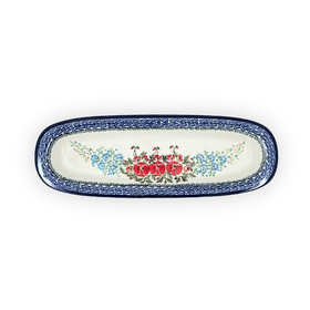 Polish Pottery Zaklady 17.5" x 6" Oval Platter (Floral Crescent) | Y1430A-ART237 Additional Image at PolishPotteryOutlet.com