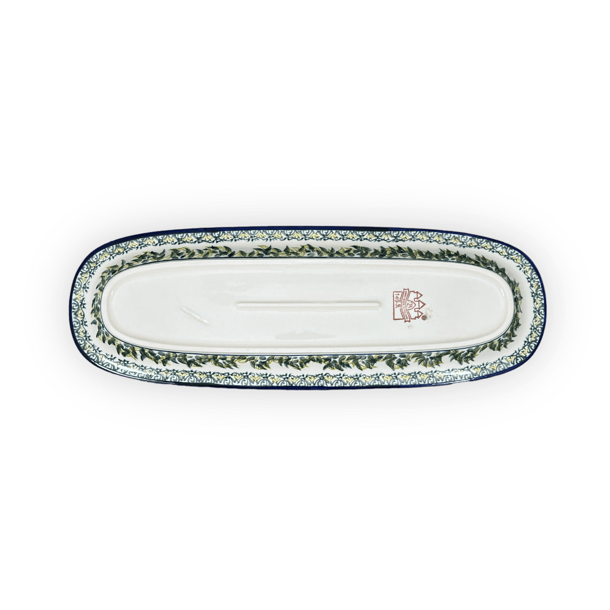 Platter, Oval, 17.5" x 6" in "Floral Swallows" by Zaklady | Y1430A-DU182