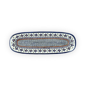 Polish Pottery Zaklady 17.5" x 6" Oval Platter (Emerald Mosaic) | Y1430A-DU60 Additional Image at PolishPotteryOutlet.com