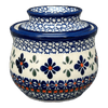Polish Pottery Zaklady Butter Crock (Blue Mosaic Flower) | Y1512-A221A at PolishPotteryOutlet.com