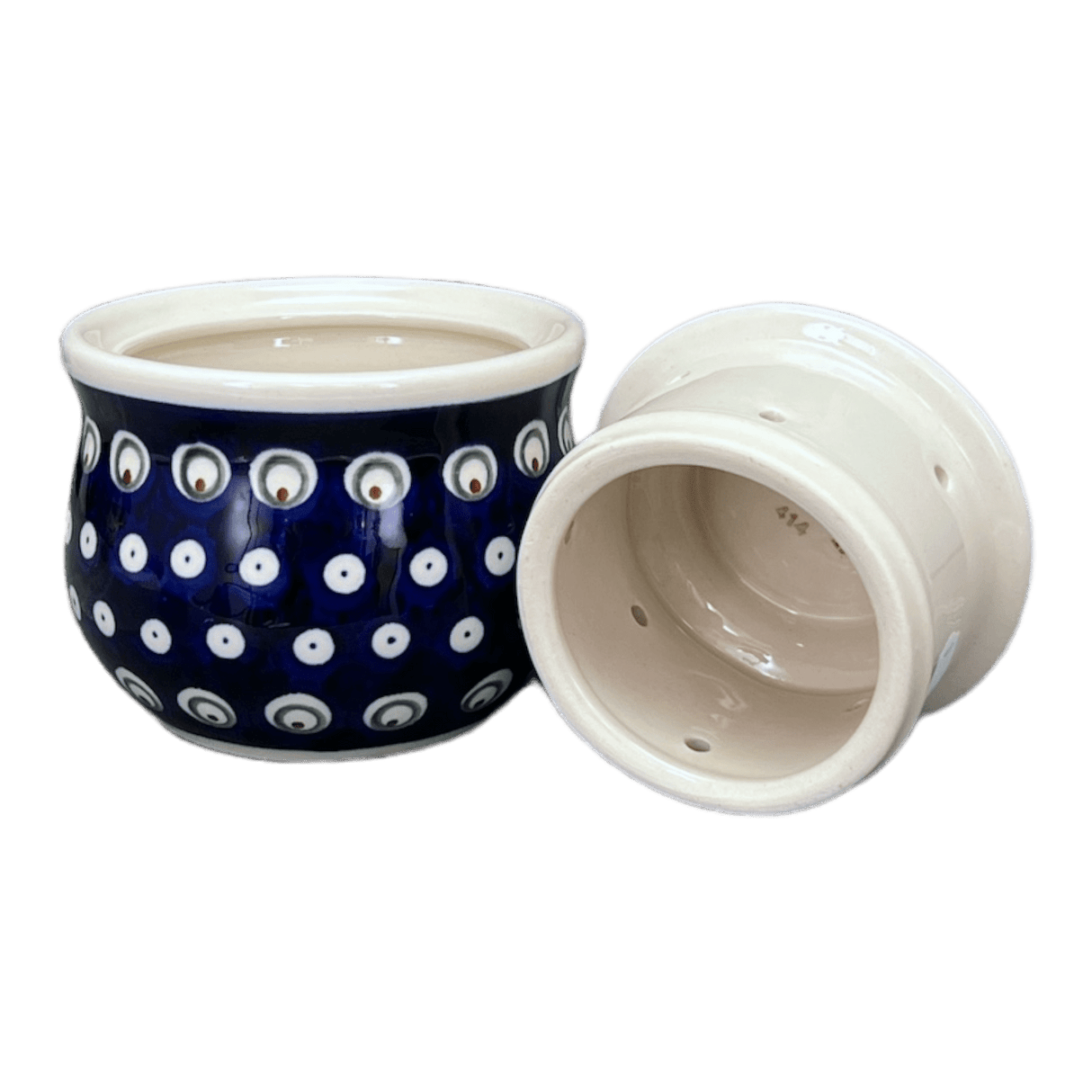 Butter Crock, 4.5" x 3.5" in "Peacock Burst" by Zaklady | Y1512-D487