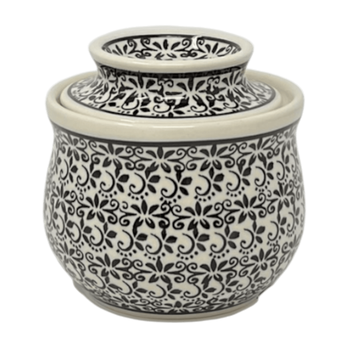 Butter Crock, 4.5" x 3.5" in "Midnight Lace" by Zaklady | Y1512-D941