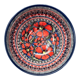 Polish Pottery Zaklady Deep 6.25" Bowl (Exotic Reds) | Y1755A-ART150 Additional Image at PolishPotteryOutlet.com