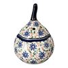 Polish Pottery Zaklady Large Garlic Keeper (Swirling Flowers) | Y1835-A1197A at PolishPotteryOutlet.com