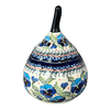 Polish Pottery Zaklady Large Garlic Keeper (Pansies in Bloom) | Y1835-ART277 at PolishPotteryOutlet.com