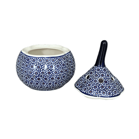 Polish Pottery Large Garlic Keeper (Ditsy Daisies) | Y1835-D120 Additional Image at PolishPotteryOutlet.com