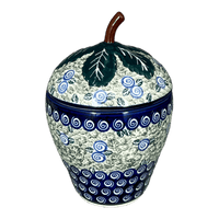 A picture of a Polish Pottery Zaklady Strawberry Canister (Spring Swirl) | Y1873-A1073A as shown at PolishPotteryOutlet.com/products/8-strawberry-canister-spring-swirl-y1873-a1073a