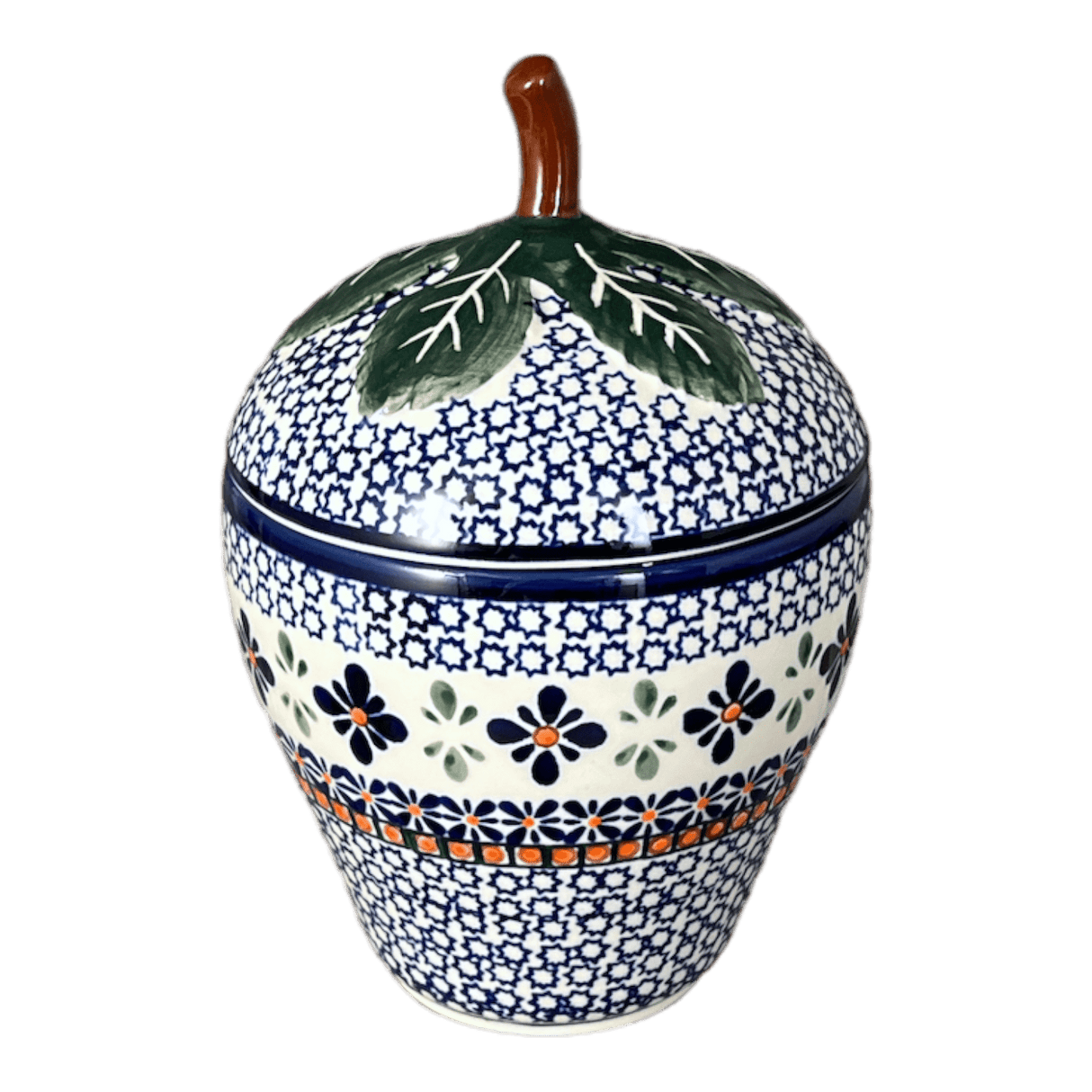 Canister, Strawberry, 8" in "Blue Mosaic Flower" by Zaklady | Y1873-A221A