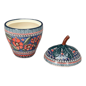 Polish Pottery Zaklady Strawberry Canister (Exotic Reds) | Y1873-ART150 Additional Image at PolishPotteryOutlet.com
