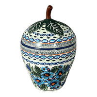 A picture of a Polish Pottery Zaklady Strawberry Canister (Julie's Garden) | Y1873-ART165 as shown at PolishPotteryOutlet.com/products/strawberry-canister-julies-garden-y1873-art165