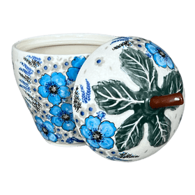 Polish Pottery 8" Strawberry Canister (Something Blue) | Y1873-ART374 Additional Image at PolishPotteryOutlet.com