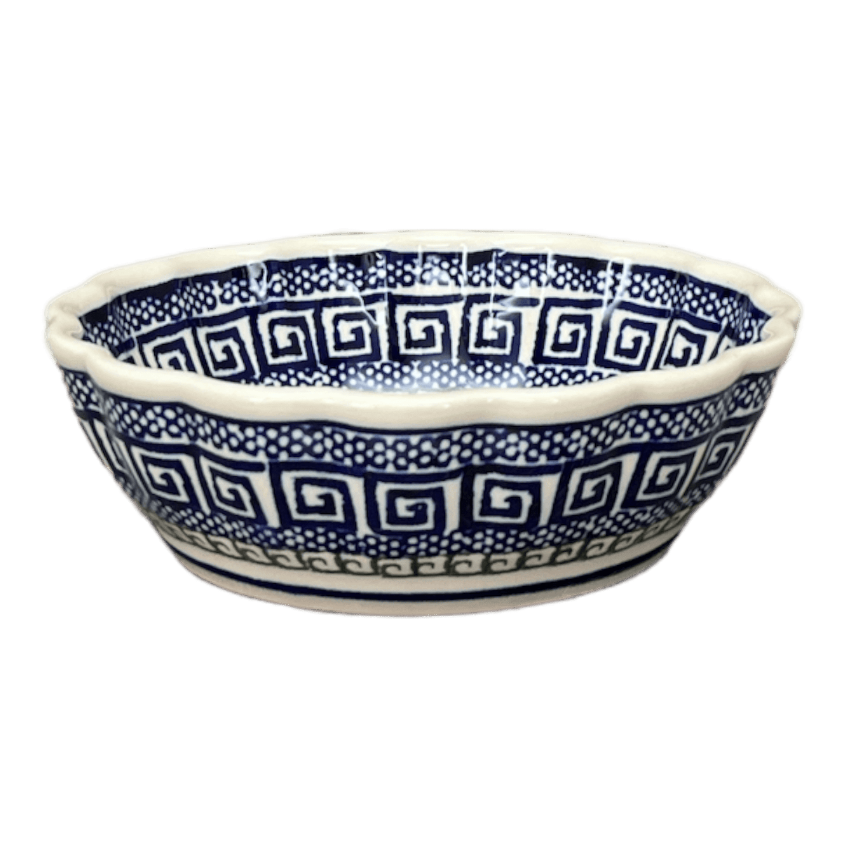 Bowl, Round, Scalloped, 6.25" in "Grecian Dot" by Zaklady | Y1891A-D923