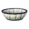 Polish Pottery Zaklady Scalloped 6.25" Bowl (Lilac Garden) | Y1891A-DU155 at PolishPotteryOutlet.com