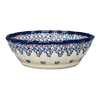 Polish Pottery Zaklady Scalloped 7" Bowl (Falling Blue Daisies) | Y1892A-A882A at PolishPotteryOutlet.com