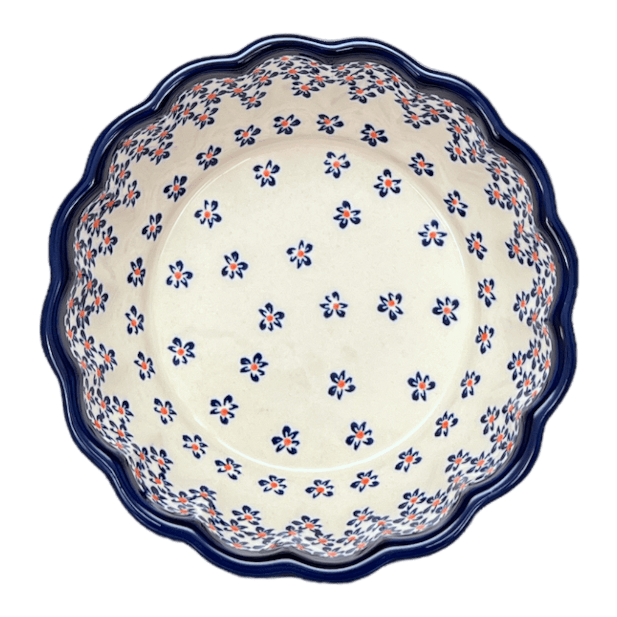 Bowl, Round, Scalloped, 7" in "Falling Blue Daisies" by Zaklady | Y1892A-A882A