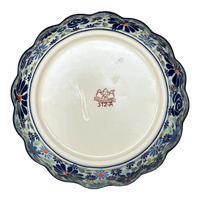 A picture of a Polish Pottery Zaklady Scalloped 7" Bowl (Floral Explosion) | Y1892A-DU126 as shown at PolishPotteryOutlet.com/products/7-scalloped-bowl-du126-y1892a-du126