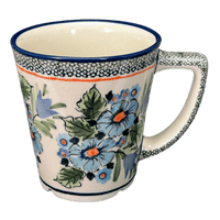 A picture of a Polish Pottery Zaklady 14 oz. Tulip Mug (Julie's Garden) | Y1920-ART165 as shown at PolishPotteryOutlet.com/products/tulip-mug-julies-garden-y1920-art165