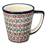 A picture of a Polish Pottery Zaklady 14 oz. Tulip Mug (Beaded Turquoise) | Y1920-DU203 as shown at PolishPotteryOutlet.com/products/tulip-mug-beaded-turquoise-y1920-du203