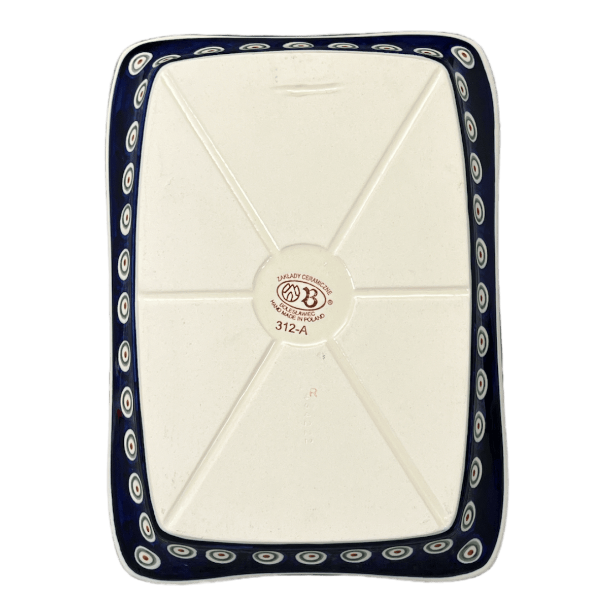 Serving Dish, Angular, 10" x 7" in "Peacock Burst" by Zaklady | Y1935A-D487