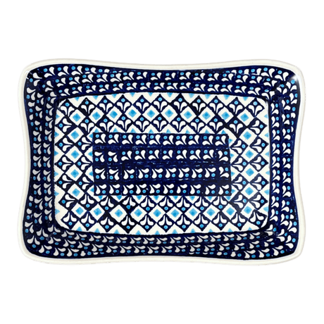 Serving Dish, Angular, 10" x 7" in "Mosaic Blues" by Zaklady | Y1935A-D910