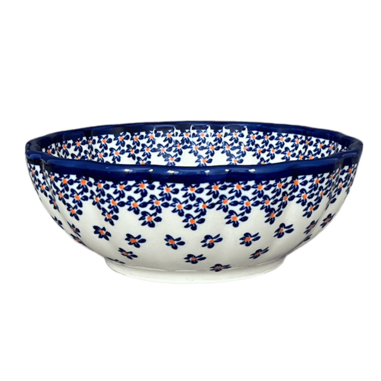 Bowl, Round, Blossom, 7" in "Falling Blue Daisies" by Zaklady | Y1946A-A882A