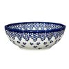 Polish Pottery Zaklady 7" Blossom Bowl (Falling Blue Daisies) | Y1946A-A882A at PolishPotteryOutlet.com
