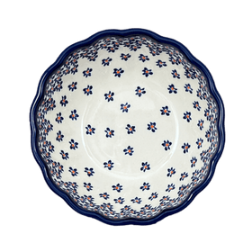 Polish Pottery Zaklady 7" Blossom Bowl (Falling Blue Daisies) | Y1946A-A882A Additional Image at PolishPotteryOutlet.com