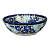 Polish Pottery Zaklady 7" Blossom Bowl (Garden Party Blues) | Y1946A-DU50 at PolishPotteryOutlet.com