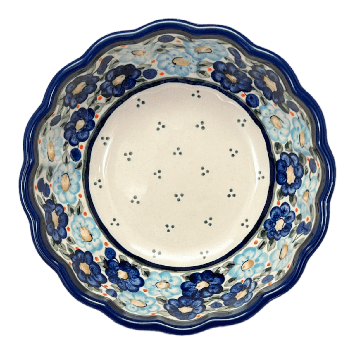 Bowl, Round, Blossom, 7" in "Garden Party Blues" by Zaklady | Y1946A-DU50