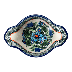 Polish Pottery Zaklady Small Bowl W/Handles (Julie's Garden) | Y1971A-ART165 Additional Image at PolishPotteryOutlet.com