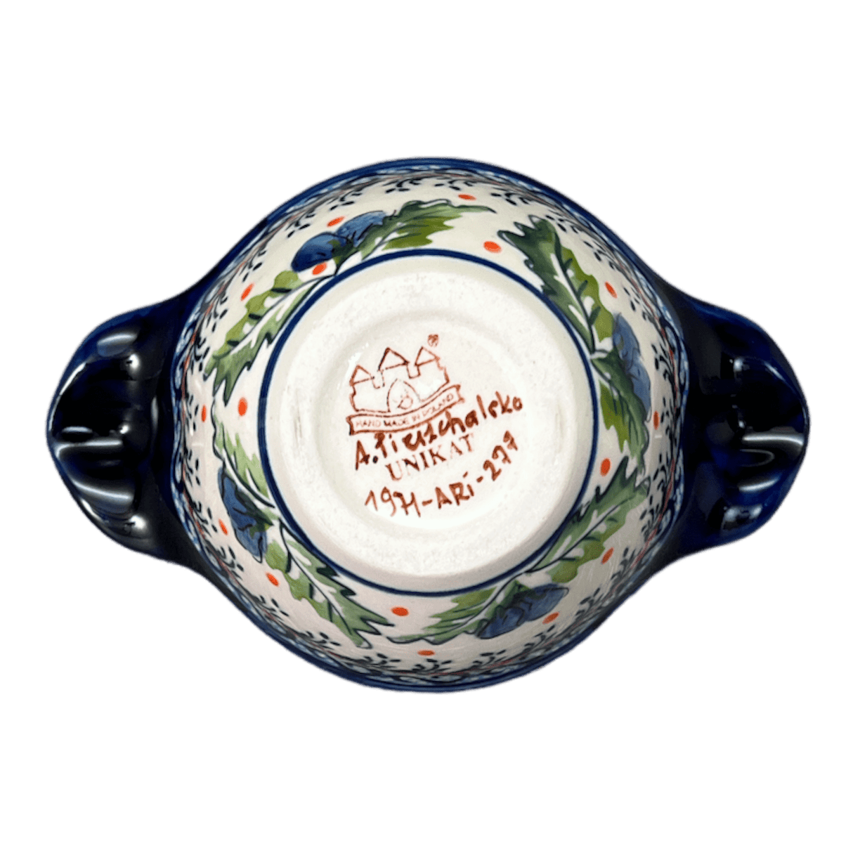 Bowl, Round, Handles, 3.5" Small in "Pansies in Bloom" by Zaklady | Y1971A-ART277