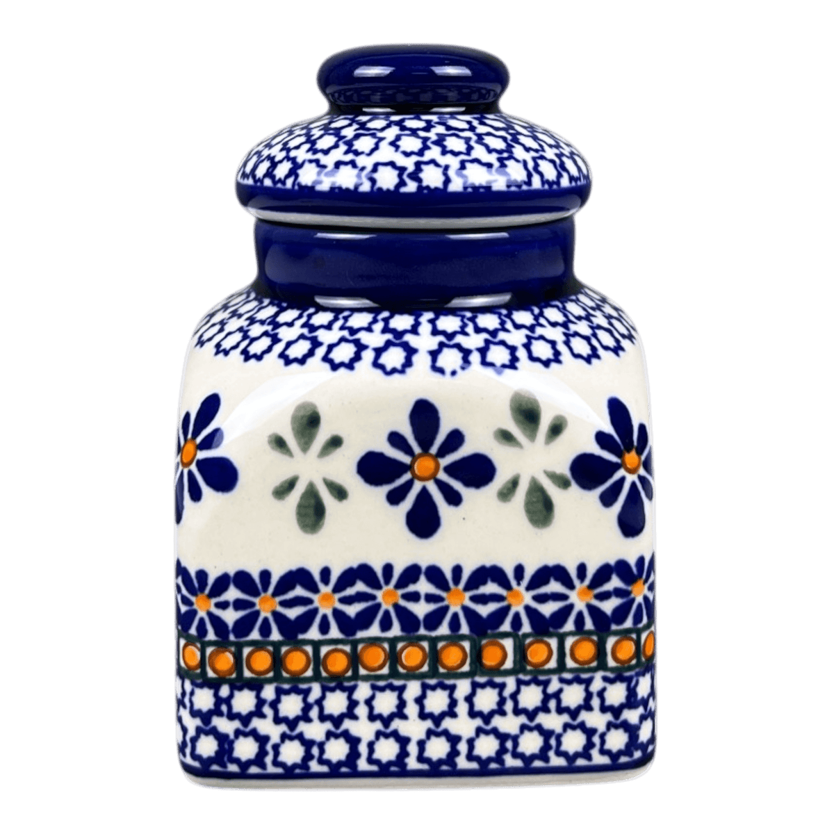 Canister, with Lid, 0.3 Liter in "Blue Mosaic Flower" by Zaklady | Y2000S-A221A